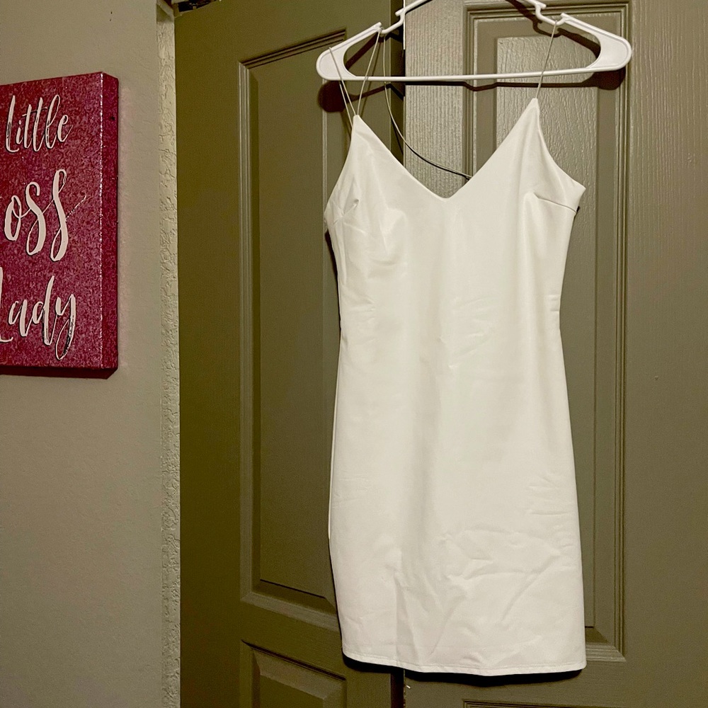 White leather dress
